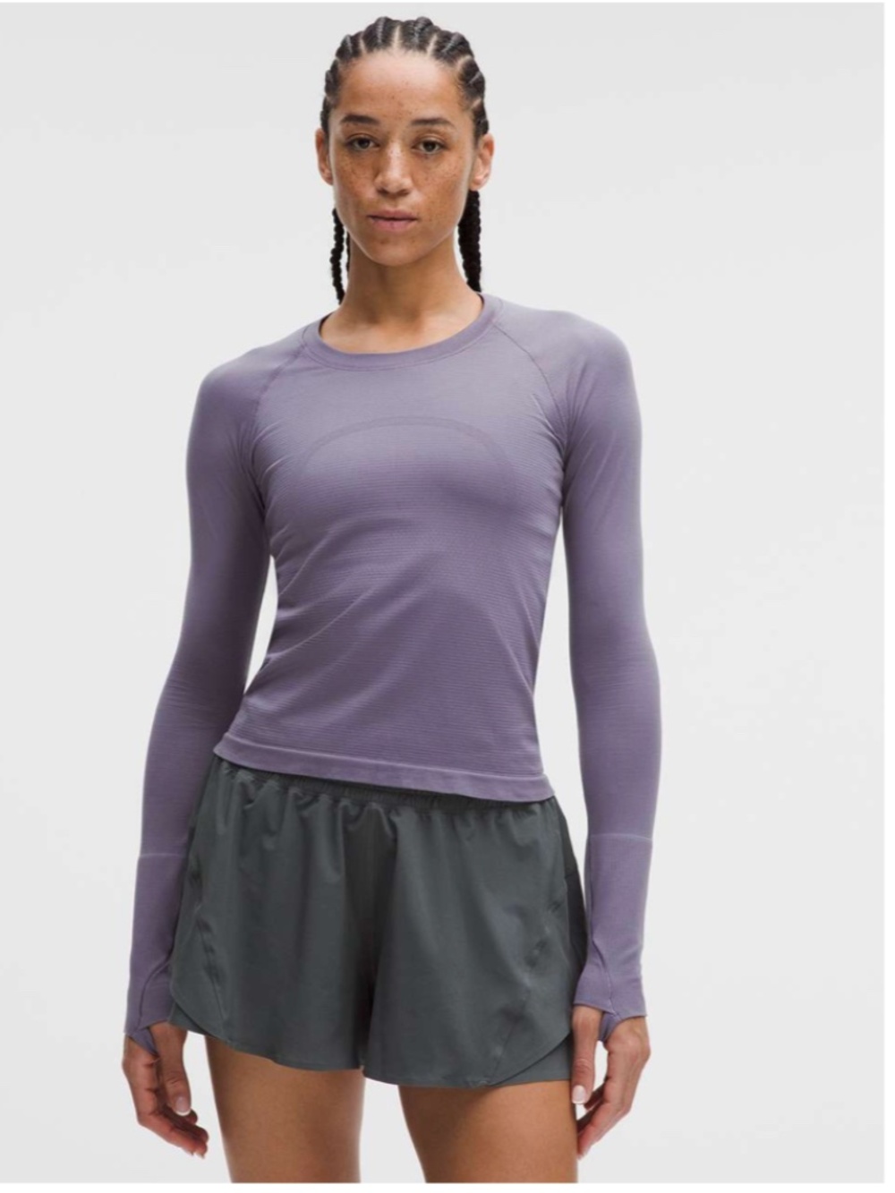 NEW! Lululemon Swiftly Tech Long-Sleeve Shirt 2.0 *Waist Length Grape Mist Sz 6